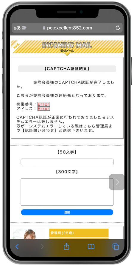 エクセレント（pc.excellent852.com）CAPTCHA認証失敗 詐欺