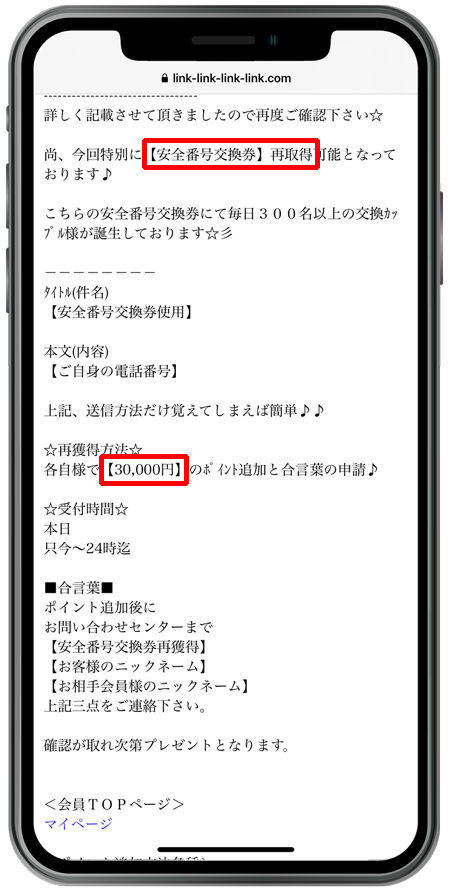 LINK/リンク（link-link-link-link.com）【安全番号交換券再取得申請】30,000円